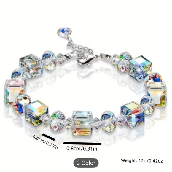 Austrian Crystal Sparkling White Gold Finish Bracelet - Picture 3 of 5